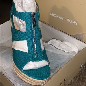 NIB Michael Kors espadrilles Teal